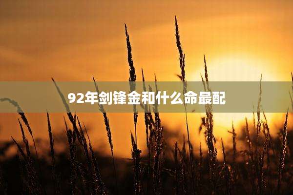 92年剑锋金和什么命最配