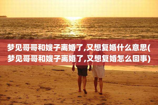 梦见哥哥和嫂子离婚了,又想复婚什么意思(梦见哥哥和嫂子离婚了,又想复婚怎么回事)