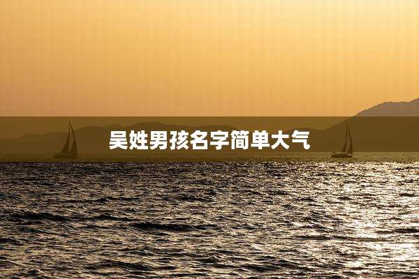 吴姓男孩名字简单大气