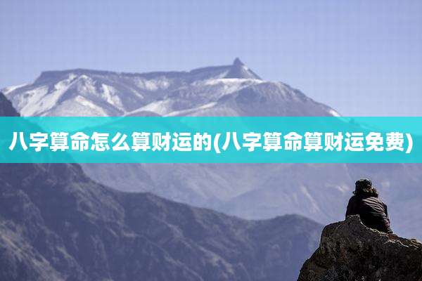 八字算命怎么算财运的(八字算命算财运免费)