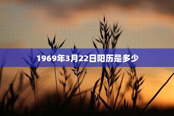 1969年3月22日阳历是多少