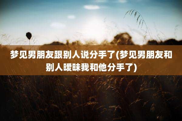 梦见男朋友跟别人说分手了(梦见男朋友和别人暧昧我和他分手了)