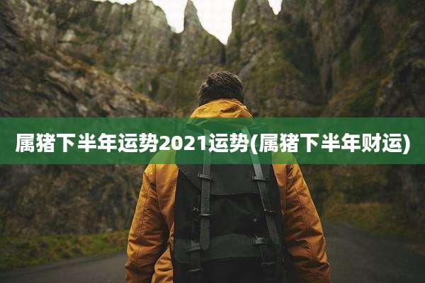 属猪下半年运势2021运势(属猪下半年财运)