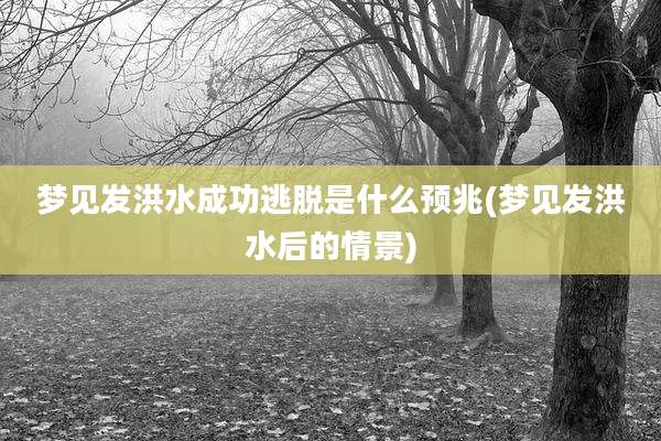梦见发洪水成功逃脱是什么预兆(梦见发洪水后的情景)