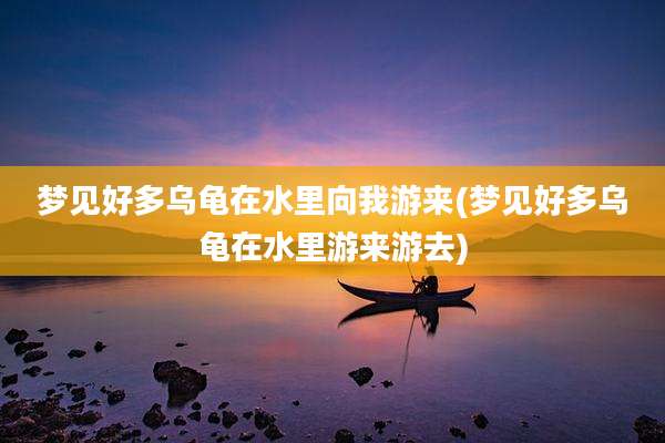 梦见好多乌龟在水里向我游来(梦见好多乌龟在水里游来游去)