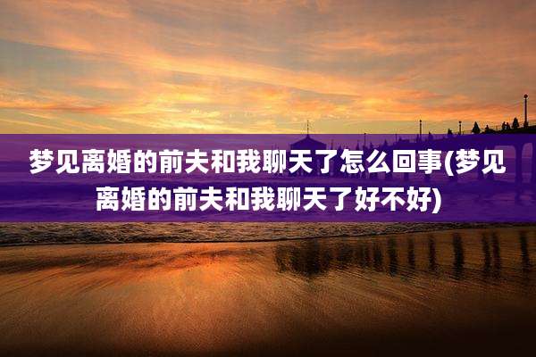 梦见离婚的前夫和我聊天了怎么回事(梦见离婚的前夫和我聊天了好不好)
