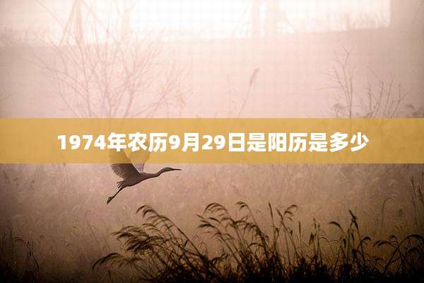 1974年农历9月29日是阳历是多少
