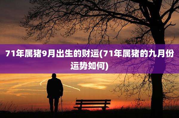 71年属猪9月出生的财运(71年属猪的九月份运势如何)