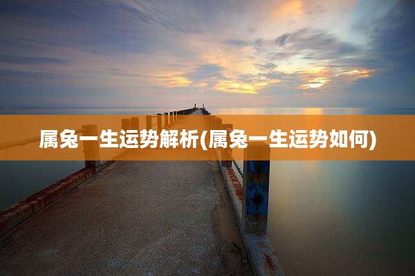 属兔一生运势解析(属兔一生运势如何)