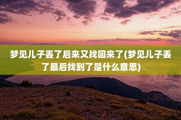 梦见儿子丢了后来又找回来了(梦见儿子丢了最后找到了是什么意思)
