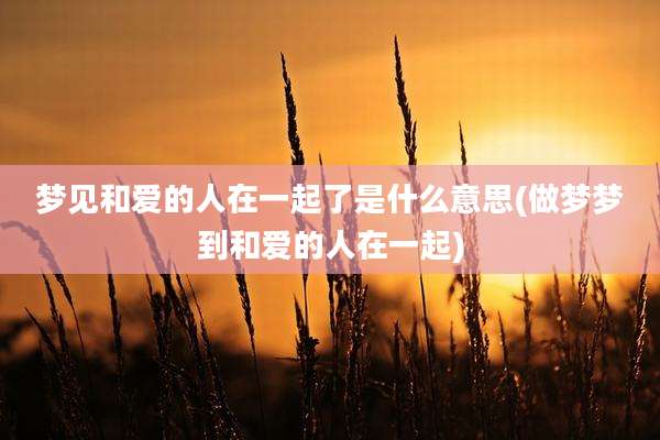 梦见和爱的人在一起了是什么意思(做梦梦到和爱的人在一起)