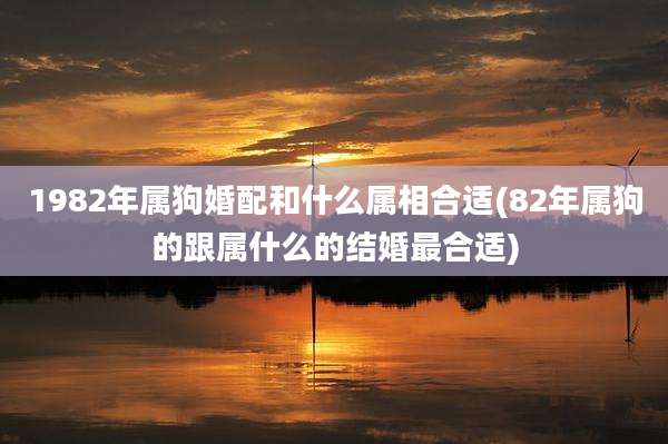 1982年属狗婚配和什么属相合适(82年属狗的跟属什么的结婚最合适)
