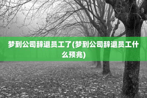 梦到公司辞退员工了(梦到公司辞退员工什么预兆)