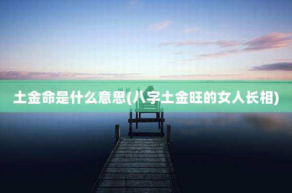 土金命是什么意思(八字土金旺的女人长相)