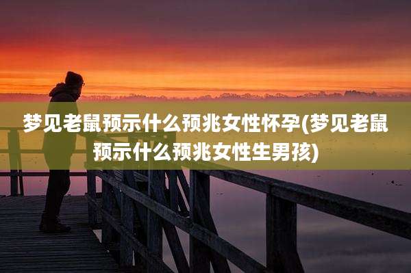 梦见老鼠预示什么预兆女性怀孕(梦见老鼠预示什么预兆女性生男孩)