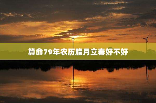 算命79年农历腊月立春好不好