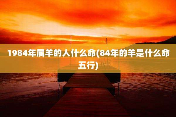 1984年属羊的人什么命(84年的羊是什么命五行)