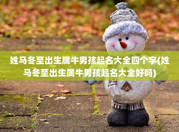 姓马冬至出生属牛男孩起名大全四个字(姓马冬至出生属牛男孩起名大全好吗)
