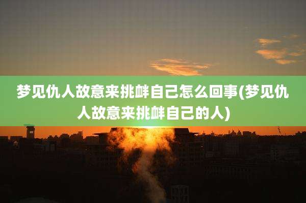 梦见仇人故意来挑衅自己怎么回事(梦见仇人故意来挑衅自己的人)