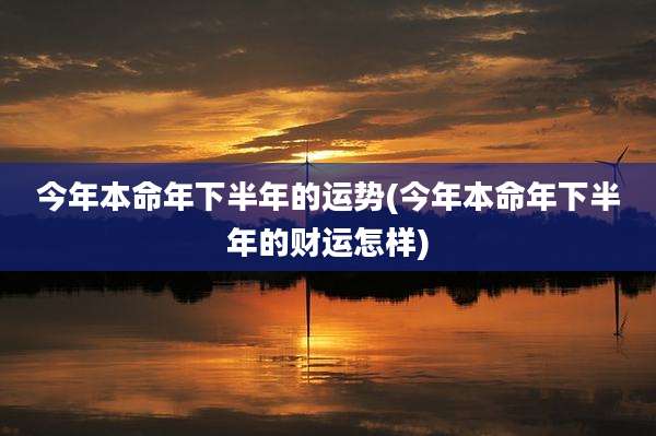 今年本命年下半年的运势(今年本命年下半年的财运怎样)