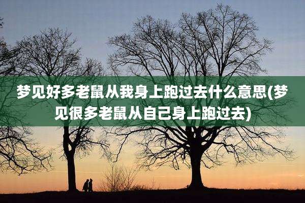 梦见好多老鼠从我身上跑过去什么意思(梦见很多老鼠从自己身上跑过去)