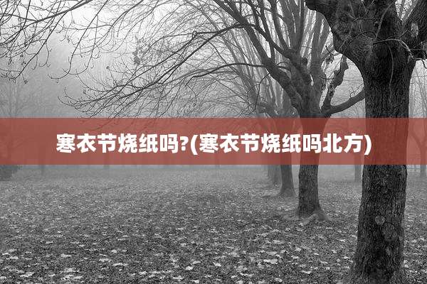 寒衣节烧纸吗?(寒衣节烧纸吗北方)