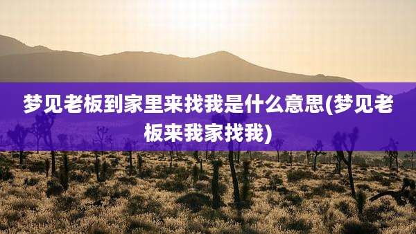 梦见老板到家里来找我是什么意思(梦见老板来我家找我)
