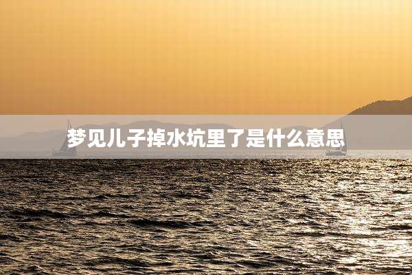 梦见儿子掉水坑里了是什么意思