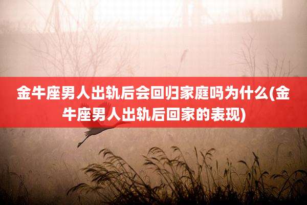 金牛座男人出轨后会回归家庭吗为什么(金牛座男人出轨后回家的表现)