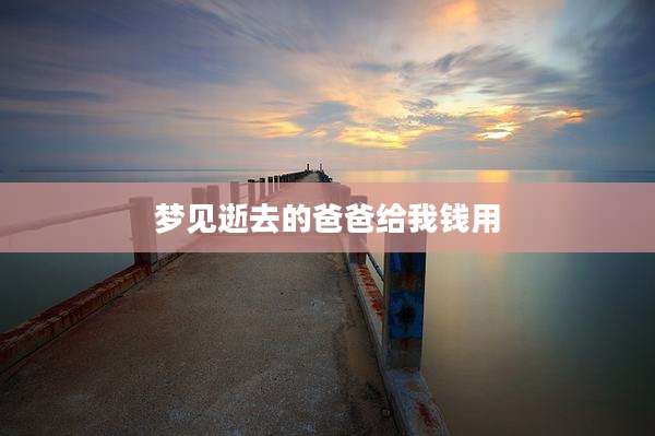 梦见逝去的爸爸给我钱用