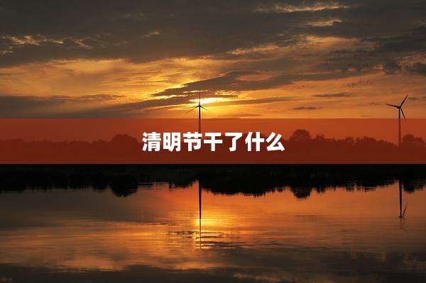 清明节干了什么