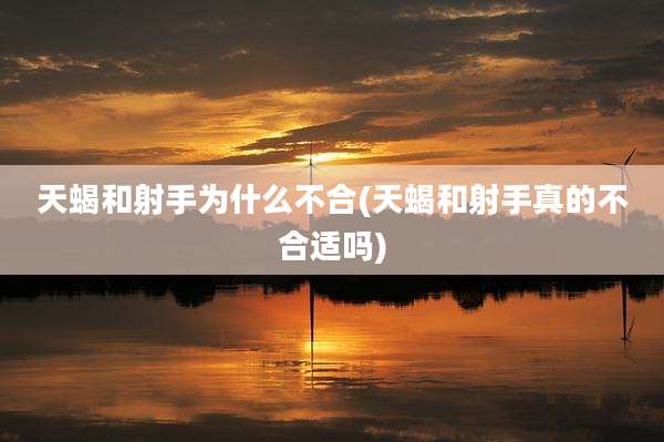 天蝎和射手为什么不合(天蝎和射手真的不合适吗)