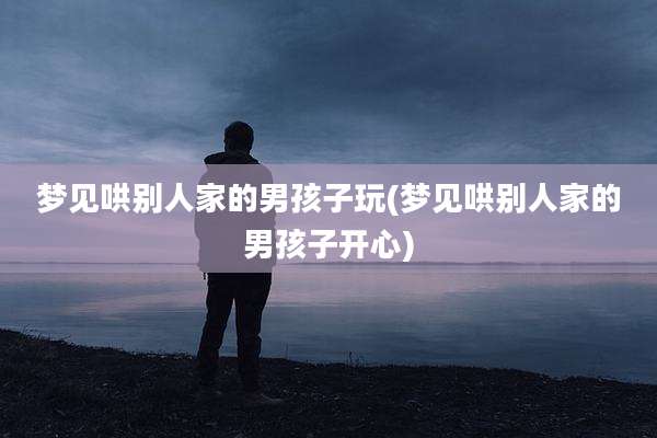 梦见哄别人家的男孩子玩(梦见哄别人家的男孩子开心)