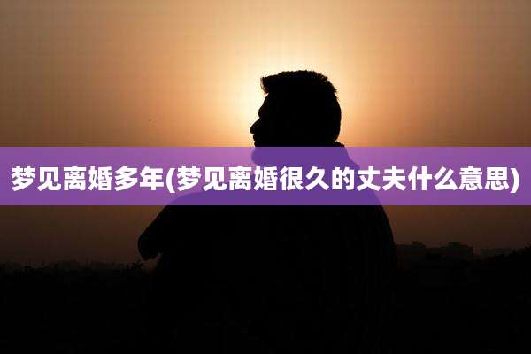 梦见离婚多年(梦见离婚很久的丈夫什么意思)