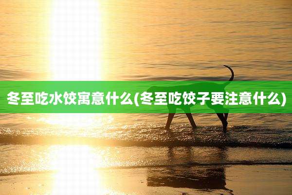 冬至吃水饺寓意什么(冬至吃饺子要注意什么)