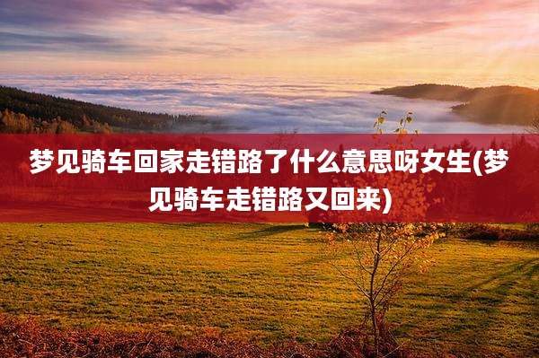 梦见骑车回家走错路了什么意思呀女生(梦见骑车走错路又回来)