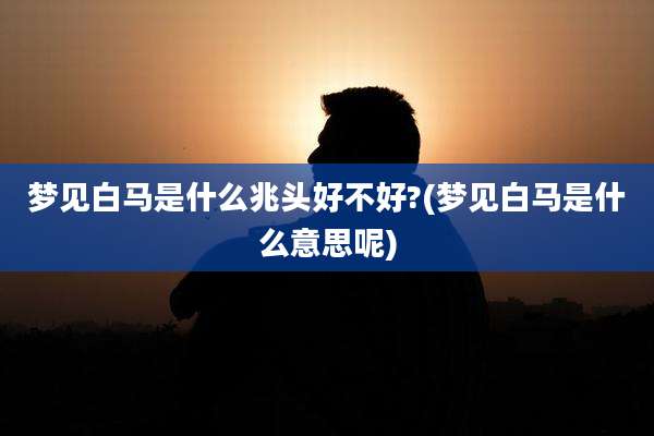 梦见白马是什么兆头好不好?(梦见白马是什么意思呢)