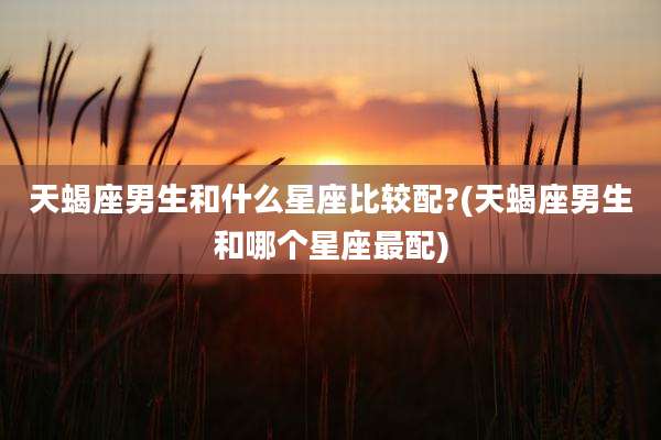 天蝎座男生和什么星座比较配?(天蝎座男生和哪个星座最配)