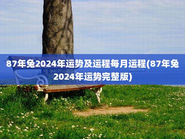 87年兔2024年运势及运程每月运程(87年兔2024年运势完整版)