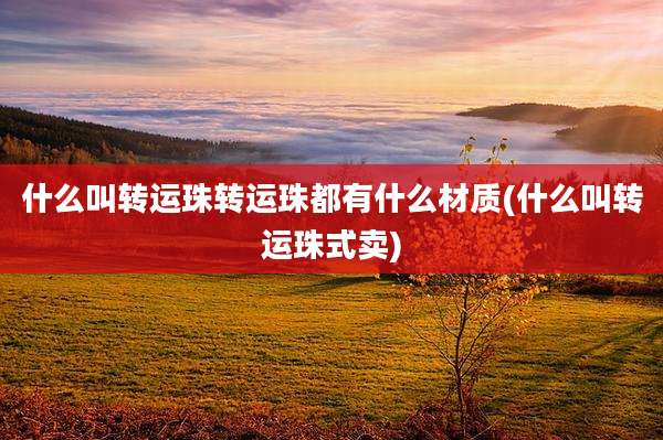 什么叫转运珠转运珠都有什么材质(什么叫转运珠式卖)