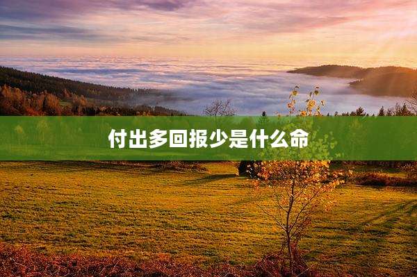 付出多回报少是什么命