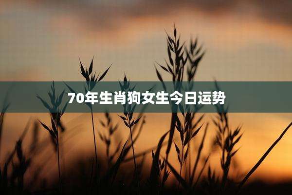 70年生肖狗女生今日运势