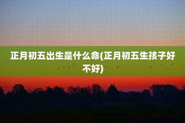 正月初五出生是什么命(正月初五生孩子好不好)