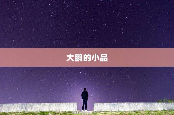 大鹏的小品