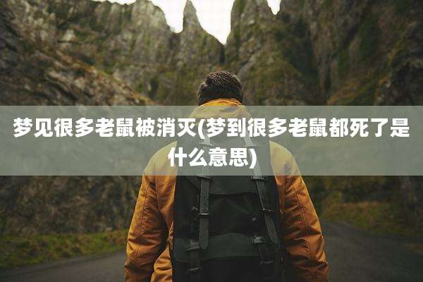 梦见很多老鼠被消灭(梦到很多老鼠都死了是什么意思)