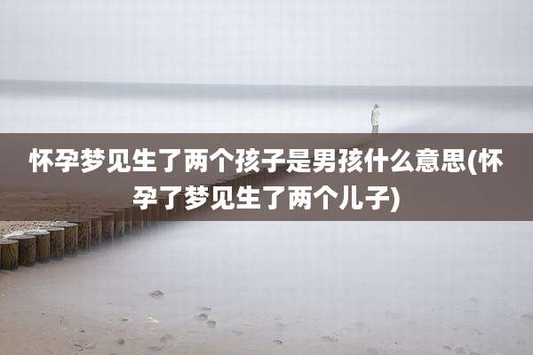 怀孕梦见生了两个孩子是男孩什么意思(怀孕了梦见生了两个儿子)