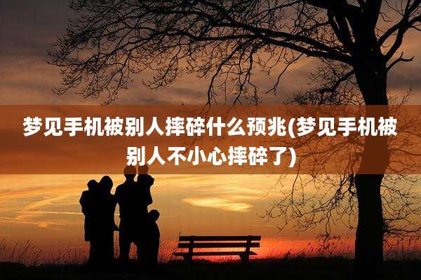 梦见手机被别人摔碎什么预兆(梦见手机被别人不小心摔碎了)