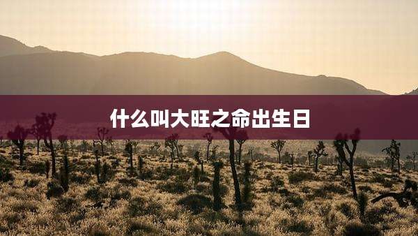 什么叫大旺之命出生日