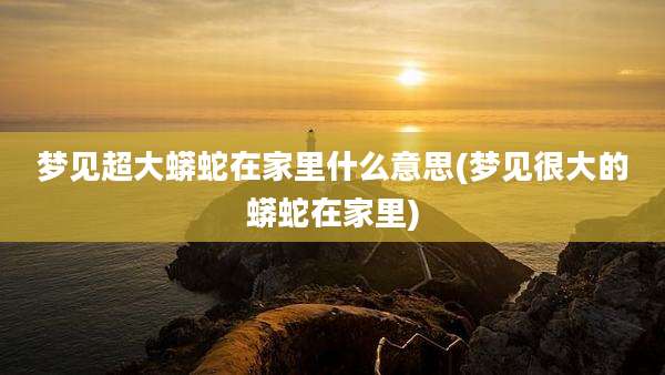梦见超大蟒蛇在家里什么意思(梦见很大的蟒蛇在家里)