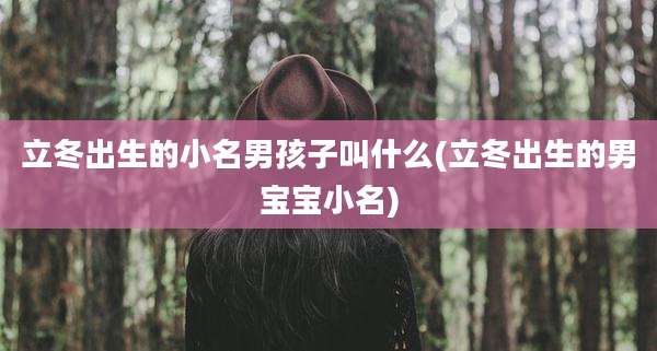 立冬出生的小名男孩子叫什么(立冬出生的男宝宝小名)